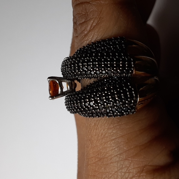 925 Genuine Madeira Citrine and Natural Black Spinel. PRICE IS FIRM. - Picture 4 of 16